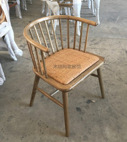 新中式欧公主椅子实木餐椅茶室椅明清改良围椅设计师椅休闲咖啡椅