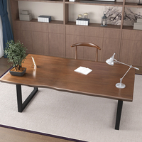 美式家用台式电脑桌实木双人书桌简约北欧长条办公桌写字台工作台