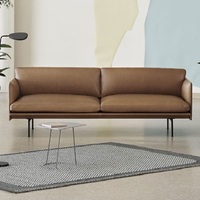 北欧简约现代设计师沙发椅工业风loft真皮休闲极简双人三人小户型