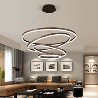客厅吊灯 现代简约创意个性led环形客厅灯大气圆形餐厅灯北欧灯具