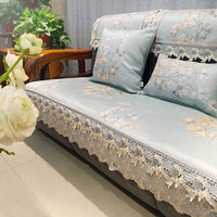 新中式沙发垫123组合防滑四季通用布艺贵妃定做坐垫实木沙发套罩