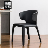 家用餐厅椅子现代简约靠背椅北欧设计师餐椅艺皮洽谈椅咖啡椅凳子