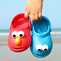 芝麻街拖鞋夏季宝宝儿童洞洞鞋女童小童凉拖鞋男童小孩包头沙滩鞋
