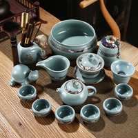 镇豪功夫茶具套装家用陶瓷冰裂复古哥窑开片家用整套茶壶盖碗茶杯