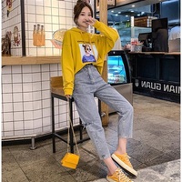 2019秋季新款套装少女韩版学生时尚休闲网红牛仔裤卫衣两件套大码