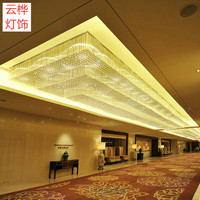 长方形大厅水晶灯酒店大堂宴会厅金店售楼部沙盘非标工程灯具定制