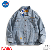 NASA联名春季牛仔外套男宽松薄工装夹克男士衣服美式潮牌街头上衣