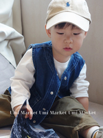 Umi Market2022AW宝宝日系小众设计牛仔马甲男童外穿百搭洋气背心