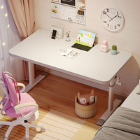 可升降儿童书桌学习桌女孩卧室电脑桌子家用出租房简易白色写字台