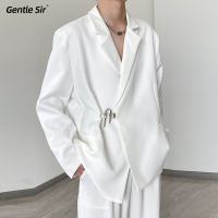 休闲西装外套男秋夏季高级设计感小众ins 潮痞帅男士白色套装西服