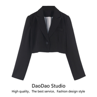 DaoDao Studio短款小西服西装女2022新款百搭宽松休闲上衣外套潮