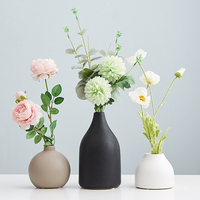 北欧ins陶瓷花瓶摆件陶艺套装客厅干花插花鲜花桌面装饰品创意