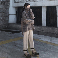 冬季女装2019年新款潮秋冬装洋气减龄韩版时尚加厚套装裤子两件套