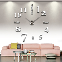 现代简约客厅大挂钟3D立体创意艺术墙贴钟表DIY钟表时尚数字挂钟