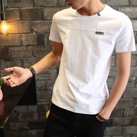 短袖男士t恤2018新款韩版潮流夏季白色男生半袖个性体恤百搭衣服
