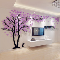 创意树3d立体亚克力墙贴纸画客厅沙发电视背景墙房间温馨创意装饰