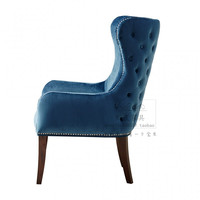 美式实木布艺餐椅靠背简约现代椅咖啡椅创意时尚书椅办公休闲椅子