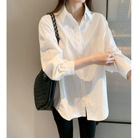 白衬衫女内搭2023年春季新款韩版设计感小众洋气上衣百搭长袖衬衣