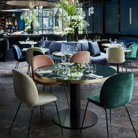 北欧餐厅椅子网红椅子ins现代简约家用餐椅铁艺梳妆甲壳虫靠背椅