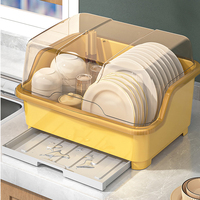 厨房碗碟碗盘收纳架盘子沥水碗架装碗筷收纳箱放碗餐具盒带盖碗柜