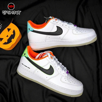 Nike耐克男鞋Air Force 1白橙空军一号AF1电玩夜光板鞋DO2333-101