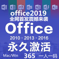 office2019 2016 2013永久专业增强版 2010激活码密钥365账户MAC