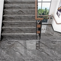 弧边釉面通体大理石楼梯瓷砖470x1200踏步砖一体式防滑台阶地板砖