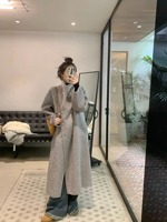 灰色双面羊绒大衣女秋冬高级感韩版宽松中长款加厚小个子毛呢外套