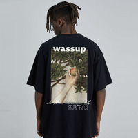 WASSUP联名SSUR PLUS伊甸园短袖T恤男生夏季宽松情侣潮牌美式重磅