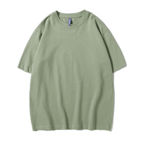果绿色t恤男士短袖夏季宽松衣服韩版潮流2019新款潮牌半截袖港风