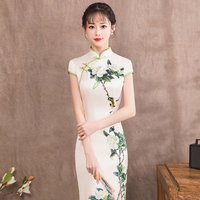 旗袍长款2018新款冬季改良版中国风年轻少女修身低领老上海连衣裙