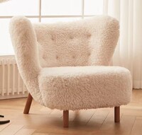 懒人沙发椅羊羔绒白色ins风网红款阳台休闲长毛椅北欧卧室单人椅