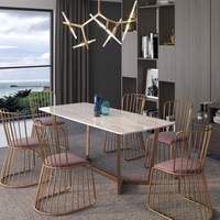 北欧大理石餐桌长方形后现代餐桌椅组合现代简约小户型欧式可定制