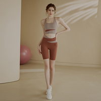 瑜伽服套装女夏网红新款普拉提训练服跑步健身五分裤运动内衣套装