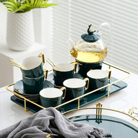 英式小奢华北欧下午茶茶具欧式花茶具套装陶瓷玻璃煮水果蜡烛茶壶
