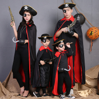 万圣节儿童服装男童女童cos亲子装成人海盗套装船长死神斗篷披风