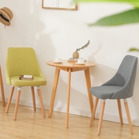 乾森 实木椅子时尚北欧靠背餐椅家用凳子现代简约布艺书桌椅餐厅