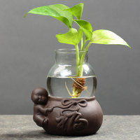 创意水培植物玻璃瓶水养植物绿萝透明花瓶容器养花多功能花盆器皿