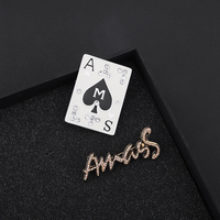 小众设计哥弟阿玛施扑克牌字母胸针专柜正品高档百搭胸针别针配饰
