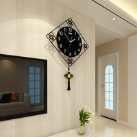中式简约摇摆钟表挂钟客厅家用时尚装饰时钟石英钟个性创意挂表