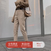百搭时髦吸烟裤女秋冬装2018新款时尚休闲裤子直筒显瘦呢子九分裤