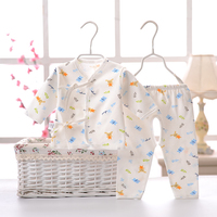 新生儿衣服0-3个月春秋长袖初生婴儿内衣纯棉宝宝和尚服套装夏薄