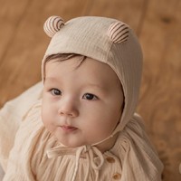 韩国进口正品代购婴儿童棉帽子新生宝宝防风飞行帽 男女护耳胎帽