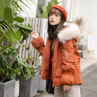 2018冬季新款韩国短款棉服女修身大毛领加厚学生连帽棉衣保暖外套