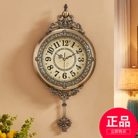 美式复古钟表挂钟客厅家用简约大气创意静音大号欧式挂钟石英壁钟