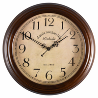 现代简约欧式实木复古静音钟表挂钟客厅时钟中式木质创意美式挂表