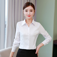 白衬衫女长袖2019春秋新款韩版职业装工装修身显瘦工作服打底衬衫