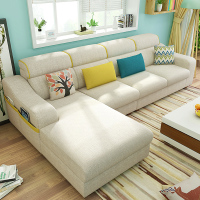北欧布艺沙发组合三人沙发小户型客厅整装可拆洗简约现代乳胶棉麻