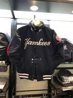 台湾专柜代购顺丰直发MLB 洋基队秋冬男士棒球服夹克夹棉球衣外套