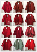 秋冬古着vintage汉服复古日本和风款文艺纯手工镂空钩花和服毛衣